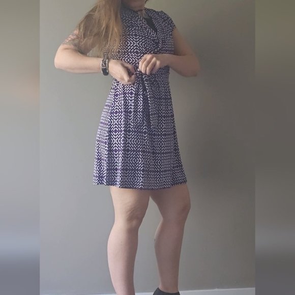 Liz Claiborne Stretch Belted Wrap Front Dress Small/Medium - Picture 4 of 9